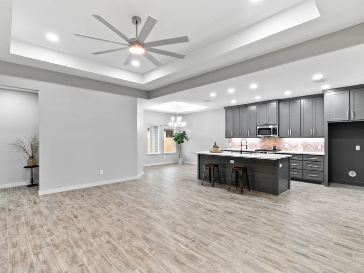 Open living and kitchen