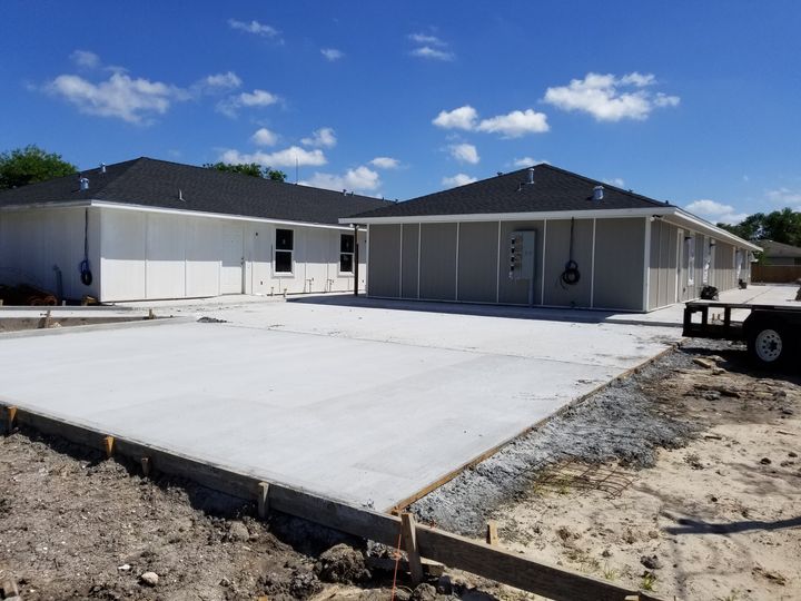 Townhome building, new flatwork