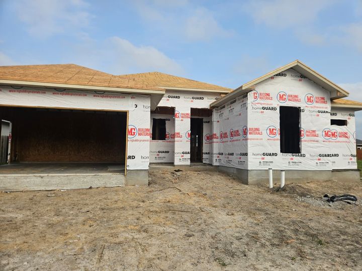 House wrap on, before siding