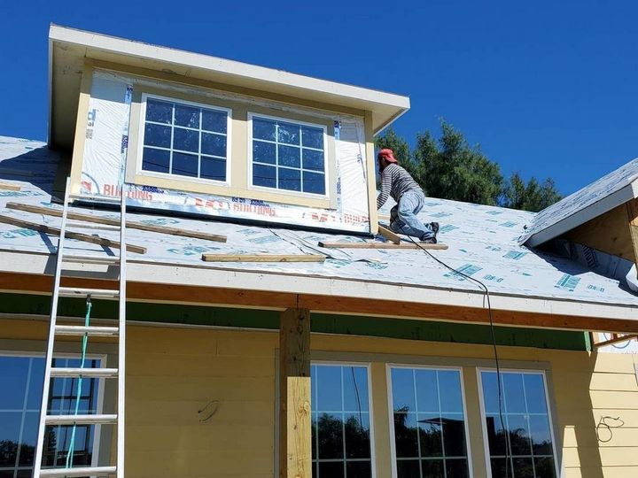 Roof going on