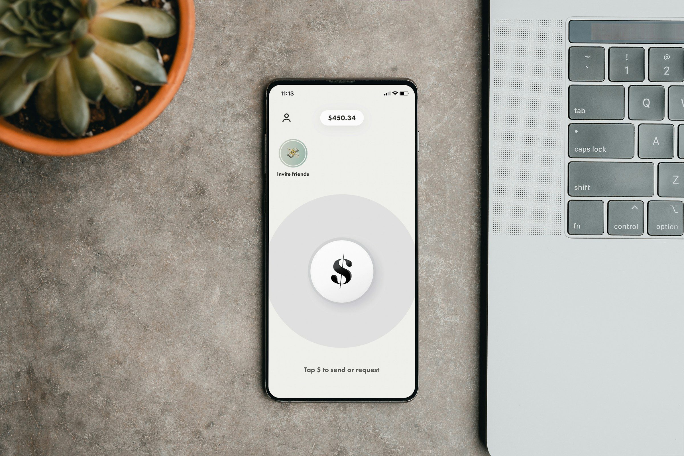 A rent payment on a phone